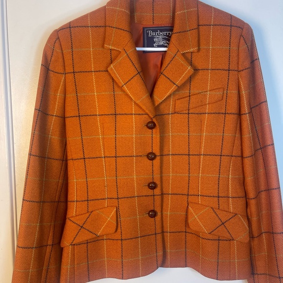 Burberry Orange Checkered Blazer - Picture 4 of 16